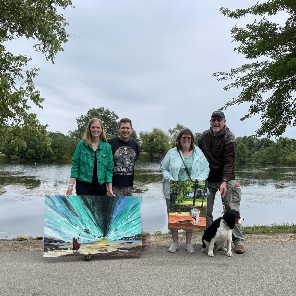 Sarah and her family brought two paintings home.