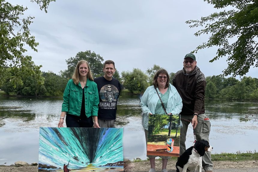 Sarah and her family brought two paintings home.